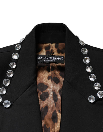 Veste de blazer croisée Dolce & Gabbana en cristal noir