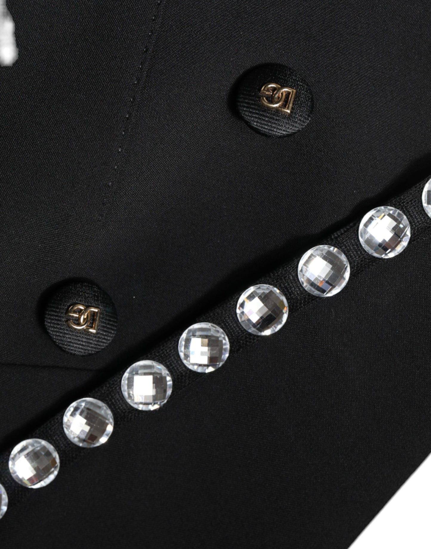 Veste de blazer croisée Dolce & Gabbana en cristal noir