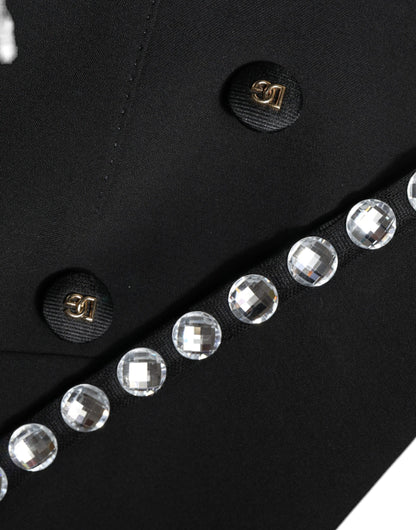 Veste de blazer croisée Dolce & Gabbana en cristal noir