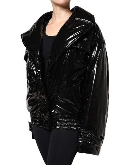 Blouson noir Dolce & Gabbana en polyester avec boutons