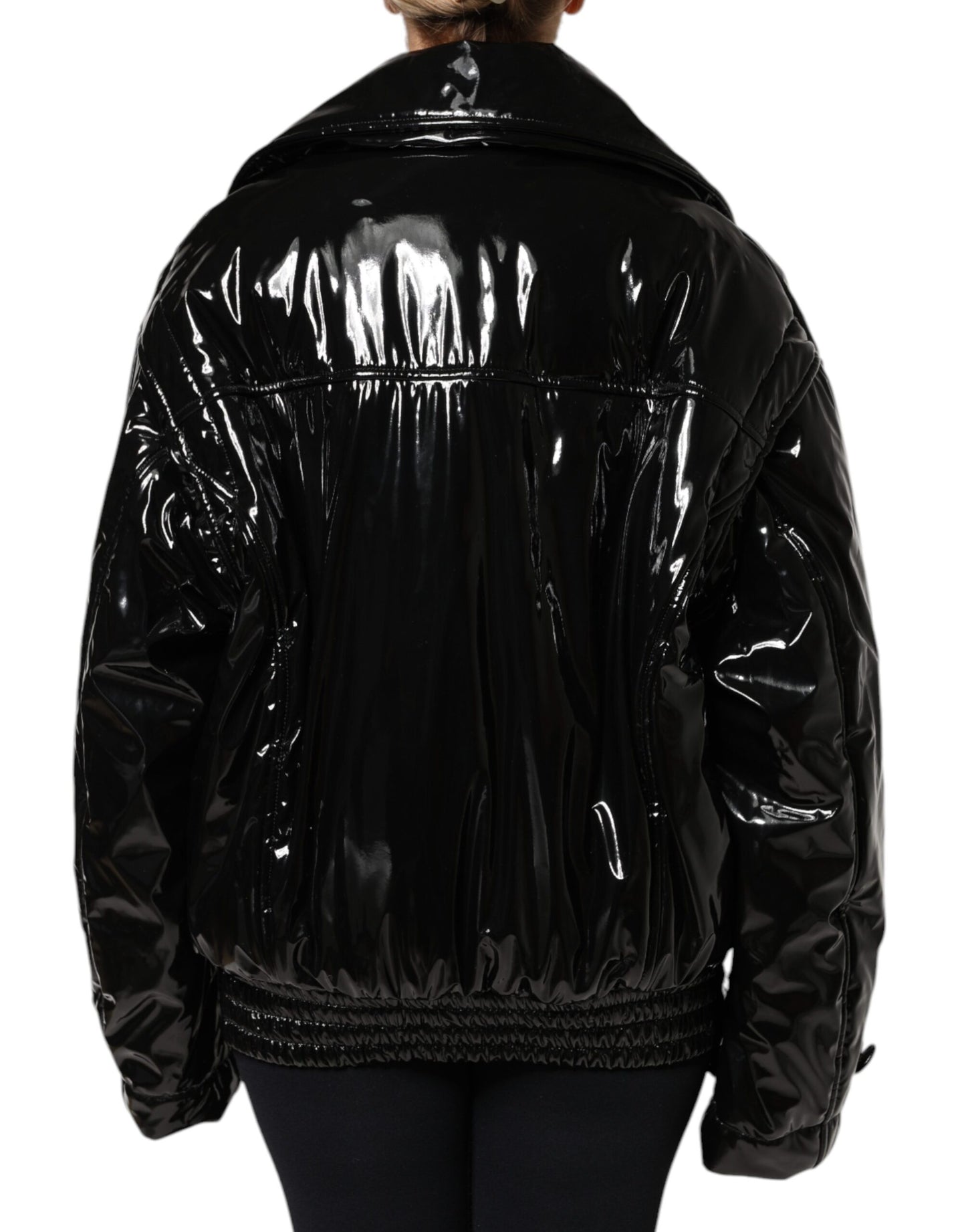 Blouson noir Dolce & Gabbana en polyester avec boutons