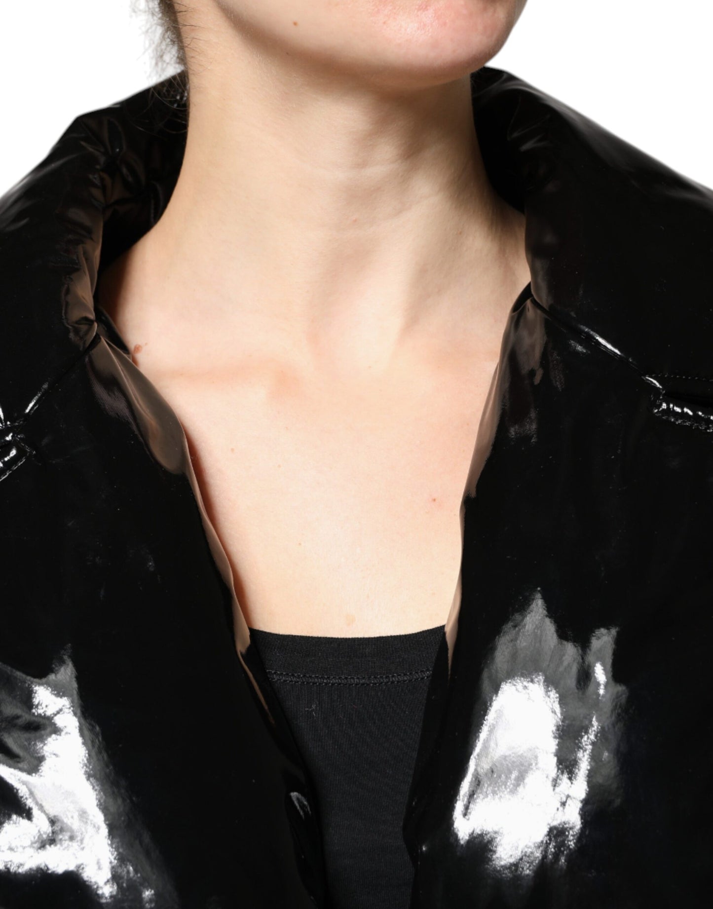 Blouson noir Dolce & Gabbana en polyester avec boutons