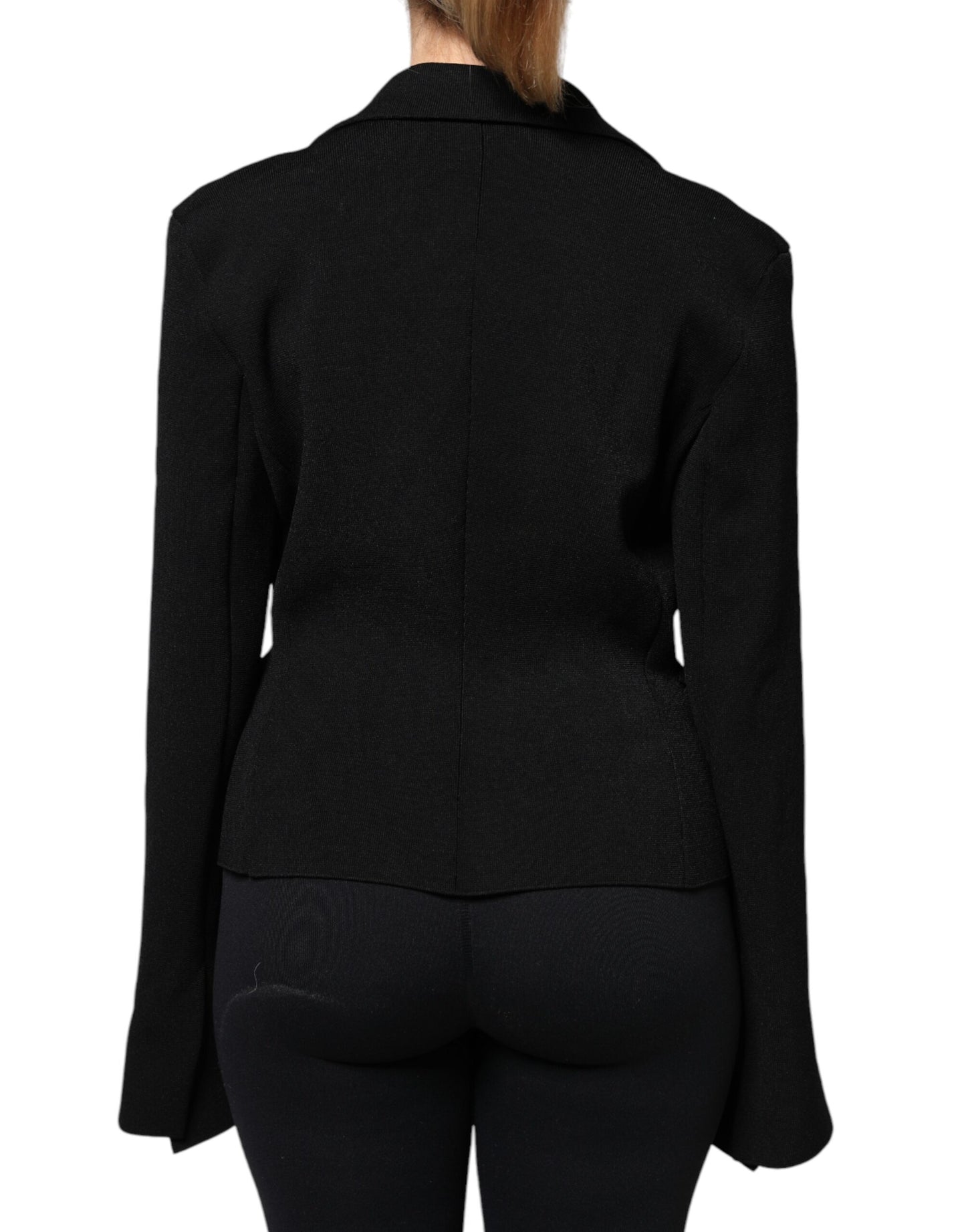 Veste blazer Dolce & Gabbana noire en viscose à boutonnage simple