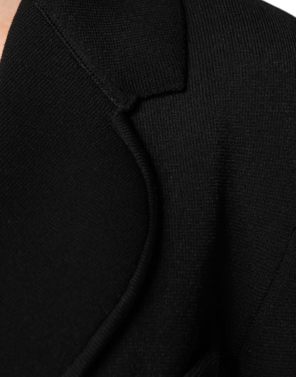 Veste blazer Dolce & Gabbana noire en viscose à boutonnage simple
