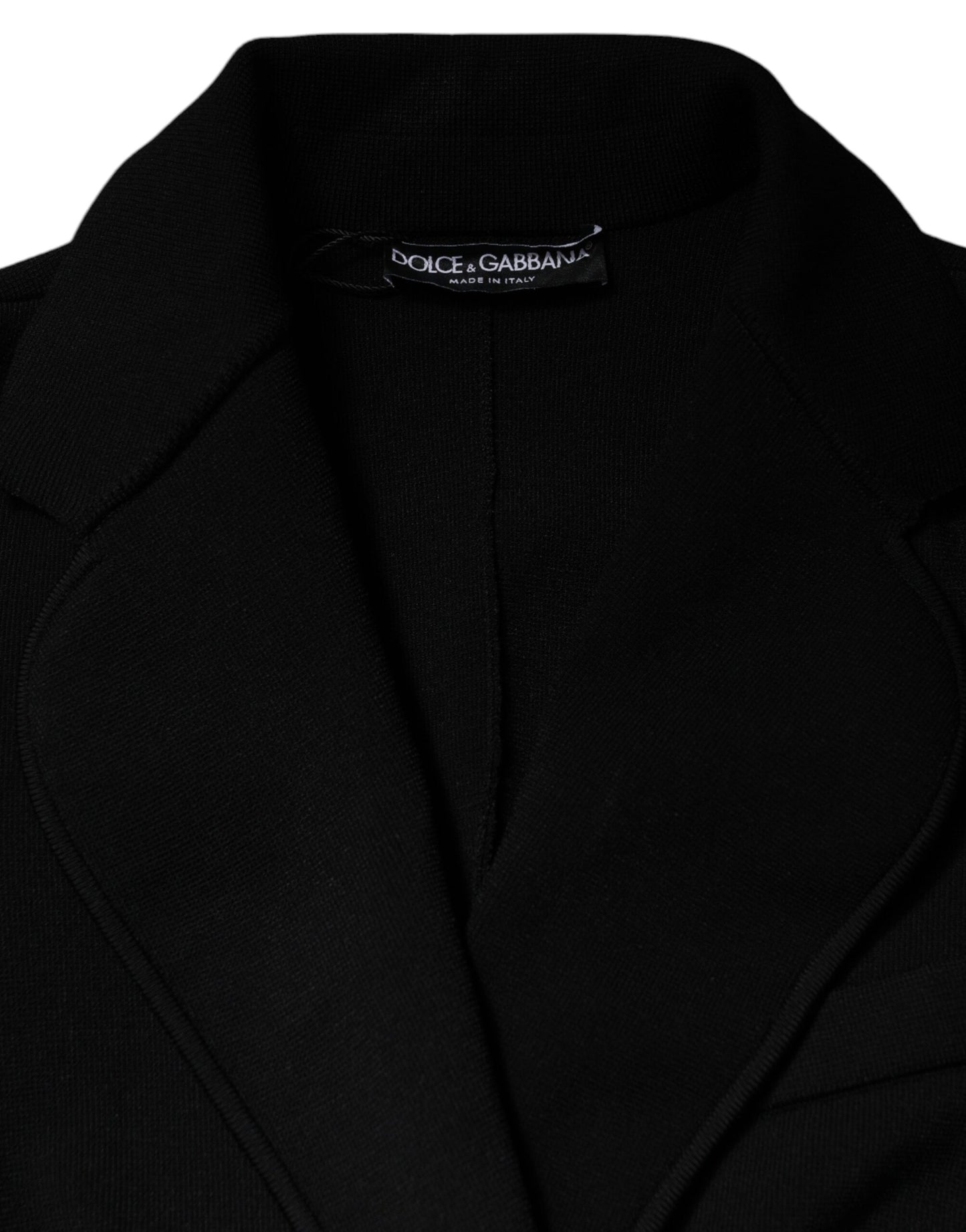 Veste blazer Dolce & Gabbana noire en viscose à boutonnage simple