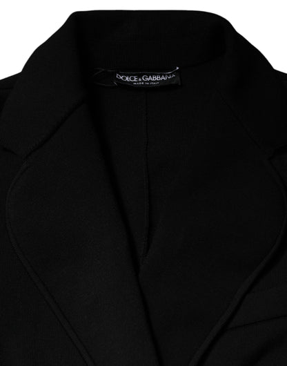 Veste blazer Dolce & Gabbana noire en viscose à boutonnage simple