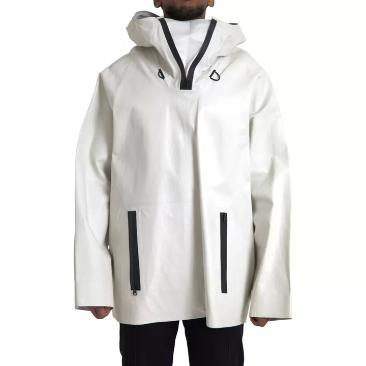 Blouson imperméable en cuir blanc Bottega Veneta pour homme
