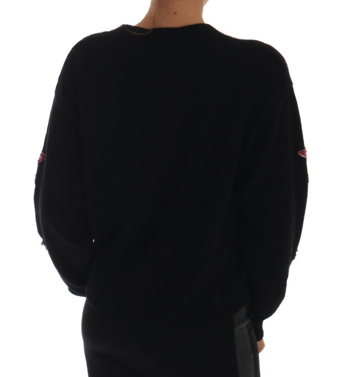 Jersey de cachemira negro con cristales «Cuento de hadas» de Dolce & Gabbana