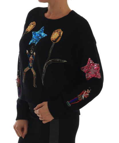Pull en cachemire noir Dolce & Gabbana Fairy Tale orné de cristaux