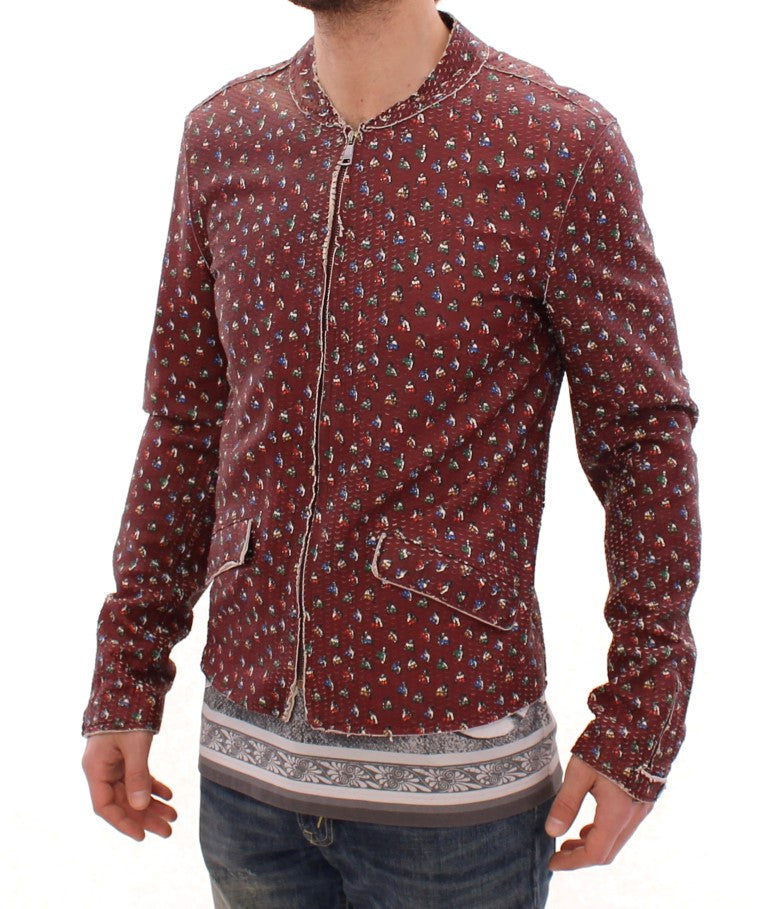Abrigo de cuero burdeos de Dolce & Gabbana con estampado Boxer