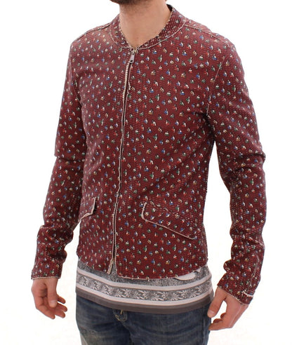Abrigo de cuero burdeos de Dolce & Gabbana con estampado Boxer