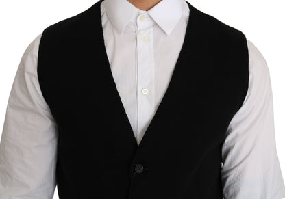 Robe en coton noir Dolce & Gabbana avec gilet tissé