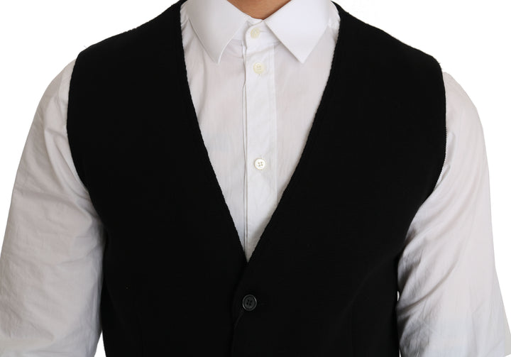 Robe en coton noir Dolce & Gabbana avec gilet tissé