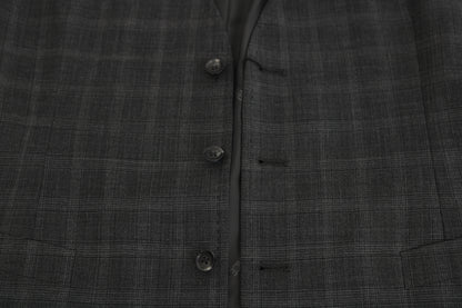 Gilet extensible à carreaux Dolce & Gabbana en laine grise STAFF