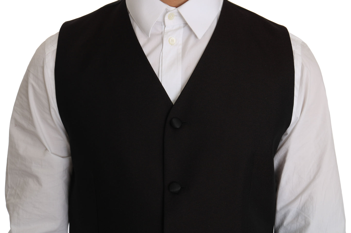 Gilet de robe en soie noire Dolce & Gabbana