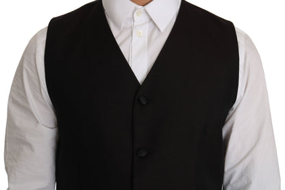Gilet de robe en soie noire Dolce & Gabbana