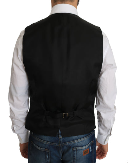 Gilet de robe en soie noire Dolce & Gabbana