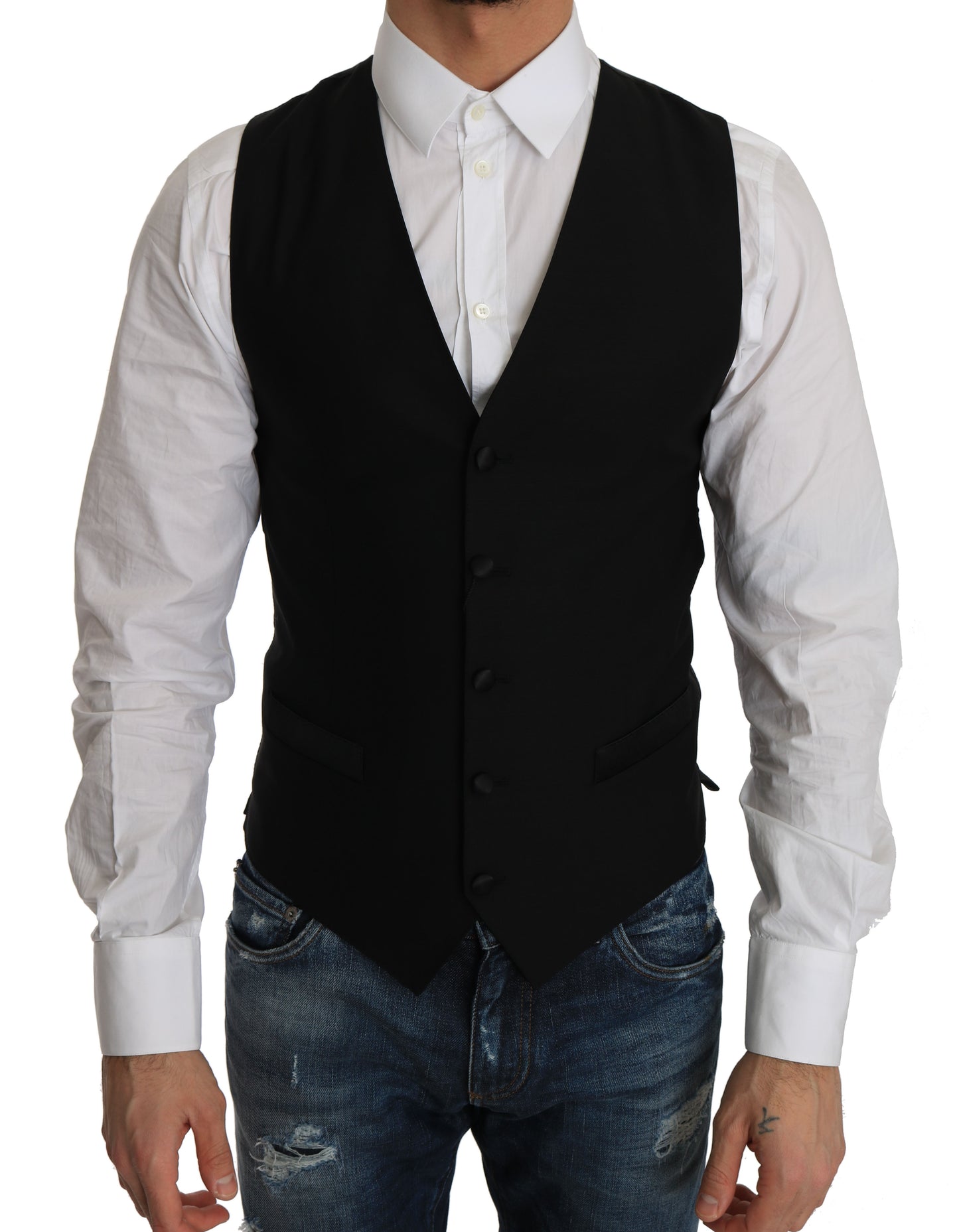 Gilet de costume Dolce & Gabbana en laine noire