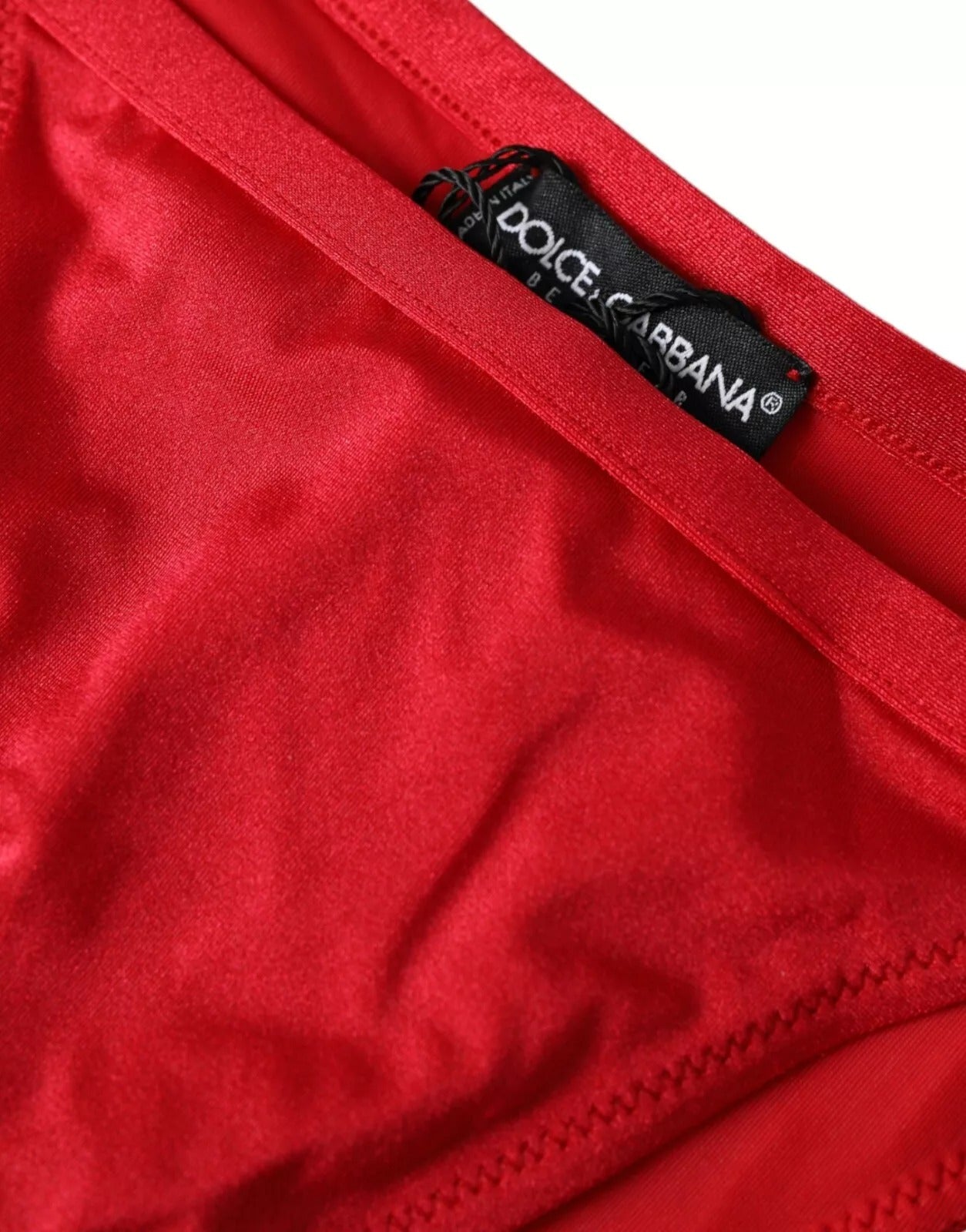 Dolce & Gabbana Traje de Baño Bikini Parte Inferior Elástico de Nailon Rojo
