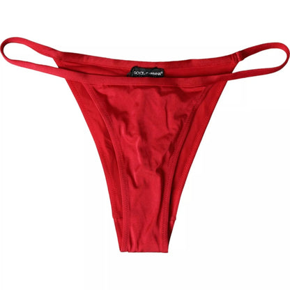 Dolce & Gabbana Traje de Baño Bikini Parte Inferior Elástico de Nailon Rojo