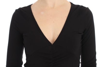Pull à manches longues Versace Jeans noir extensible