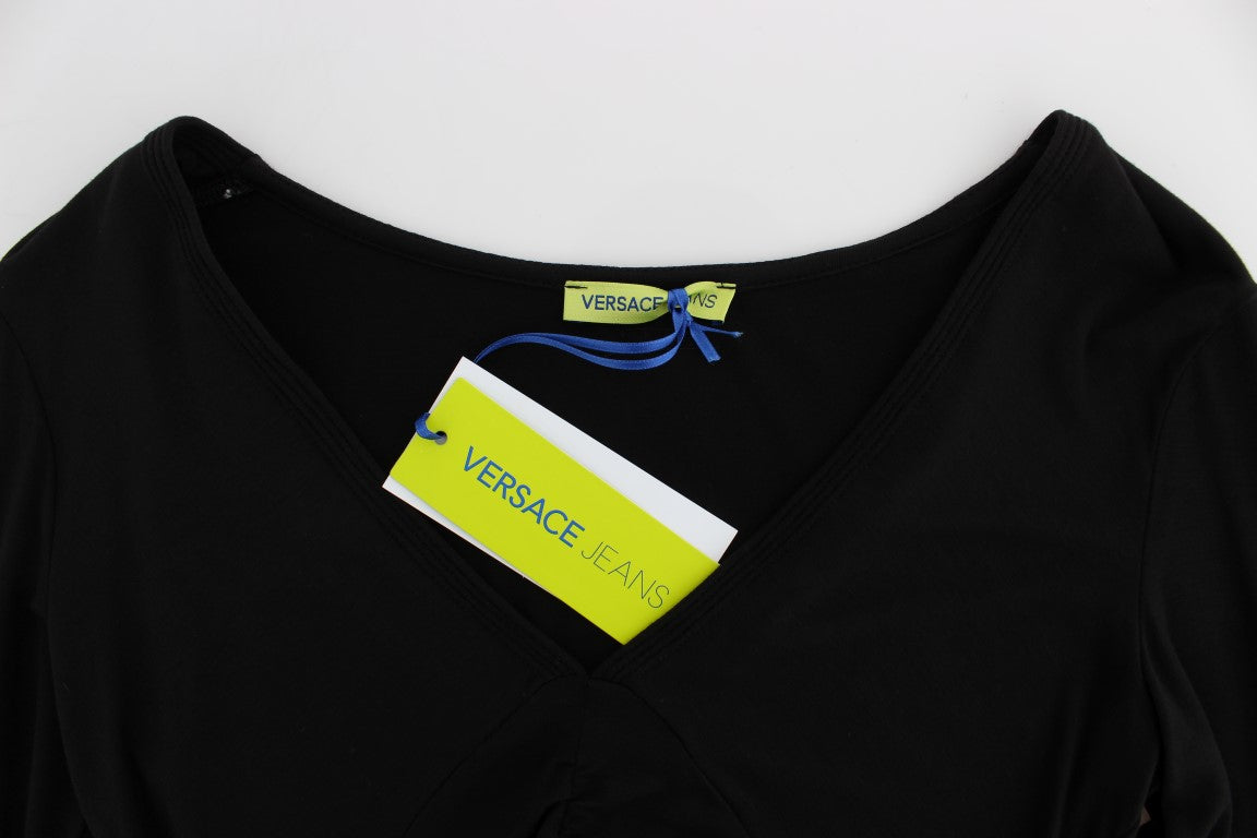 Pull à manches longues Versace Jeans noir extensible