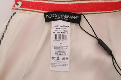 Falda midi de algodón a rayas multicolor Portofino de Dolce & Gabbana
