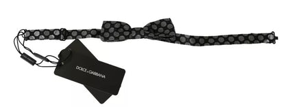 Corbata y pajarita de seda negra con círculos de Dolce & Gabbana para hombre