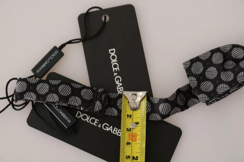 Corbata y pajarita de seda negra con círculos de Dolce & Gabbana para hombre