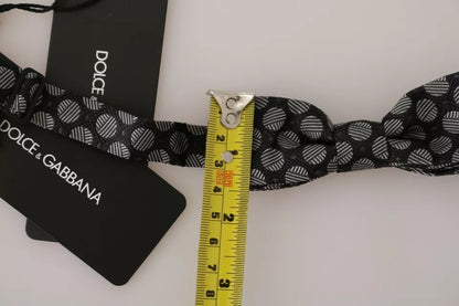 Corbata y pajarita de seda negra con círculos de Dolce & Gabbana para hombre