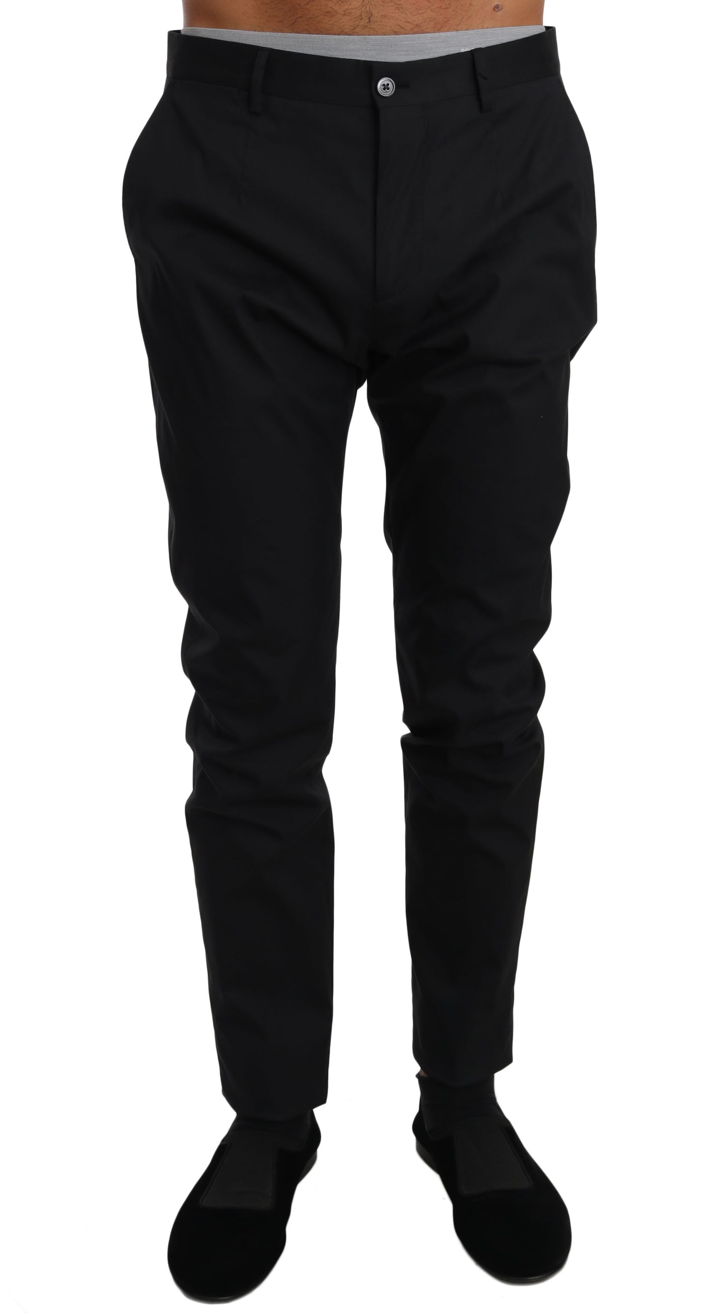 Pantalon de costume Dolce & Gabbana en coton stretch noir