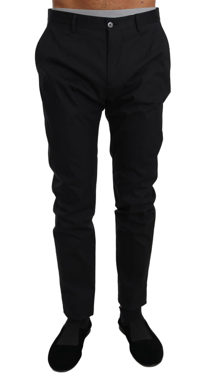 Pantalon de costume Dolce & Gabbana en coton stretch noir