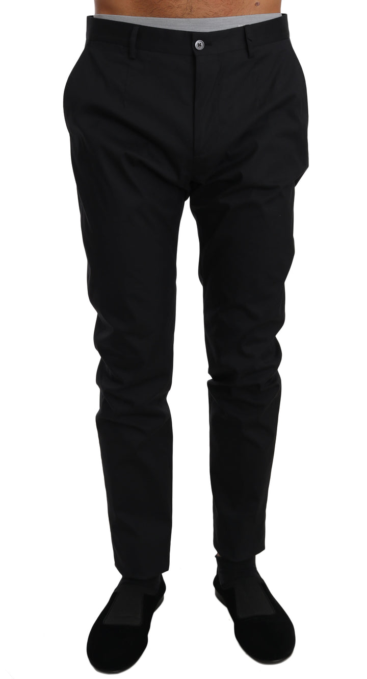 Pantalones formales Dolce & Gabbana de algodón elástico negros