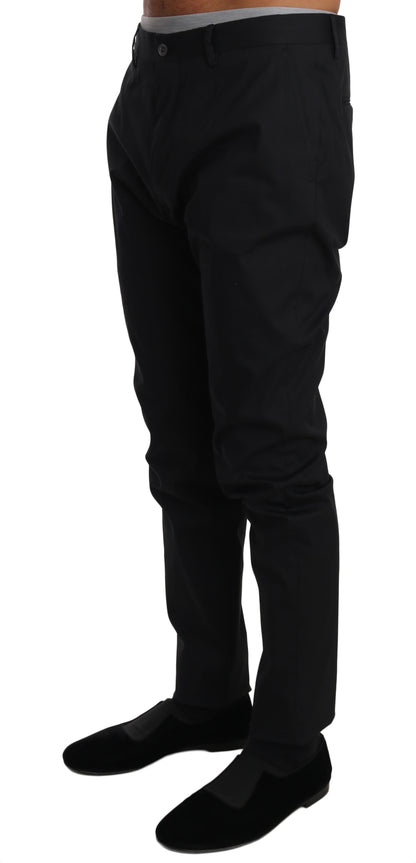 Pantalon de costume Dolce & Gabbana en coton stretch noir