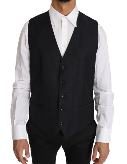 Gilet Dolce & Gabbana gris en laine et soie