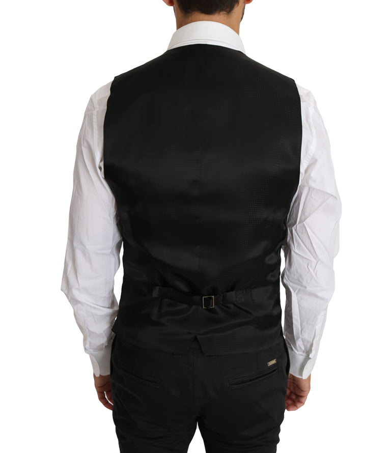 Gilet Dolce & Gabbana en Laine et Soie Noire Unie