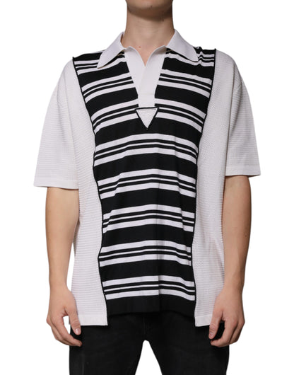 Polo Dolce & Gabbana Col rayures noires et blanches