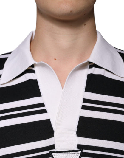 Polo Dolce & Gabbana Col rayures noires et blanches