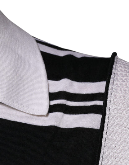 Polo Dolce & Gabbana Col rayures noires et blanches