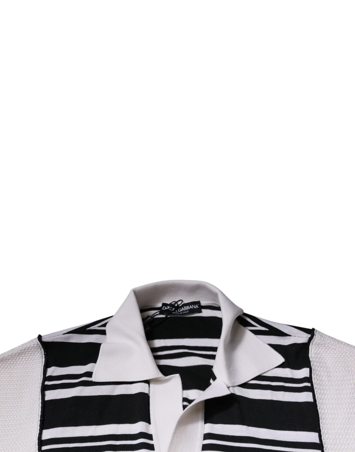 Polo Dolce & Gabbana Col rayures noires et blanches