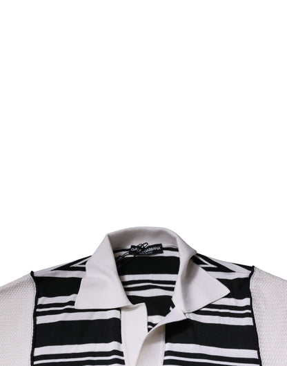 Polo Dolce & Gabbana Col rayures noires et blanches