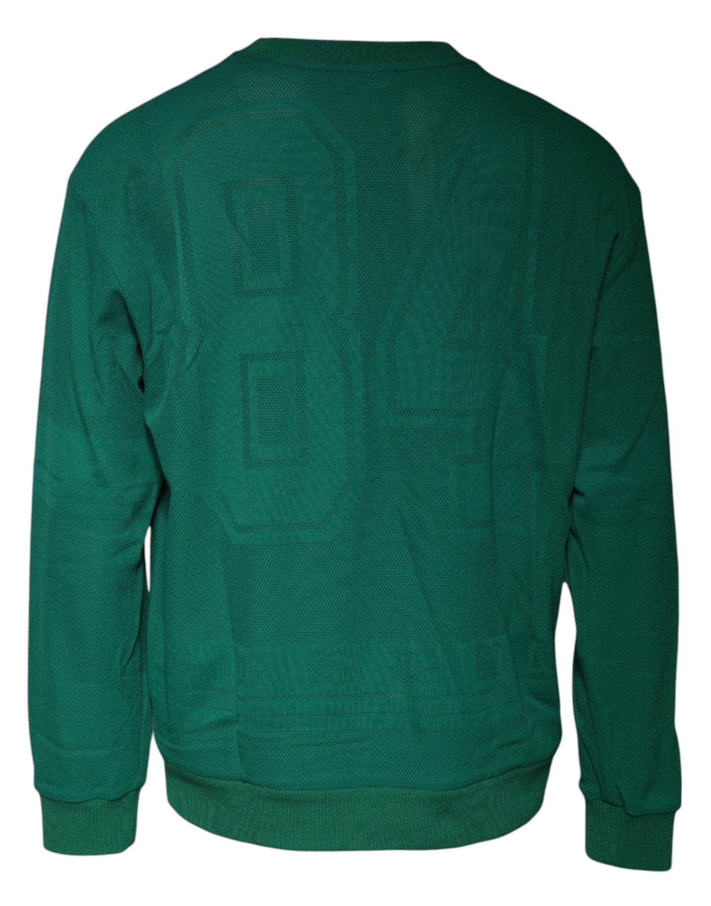 Pull ras-du-cou en nylon vert avec logo Dolce & Gabbana