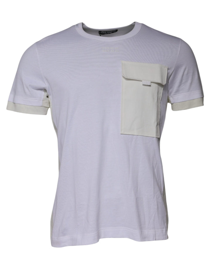 T-shirt Dolce & Gabbana en coton blanc à col rond et manches courtes