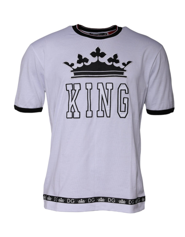 T-shirt Dolce & Gabbana en jersey blanc, col rond et manches courtes