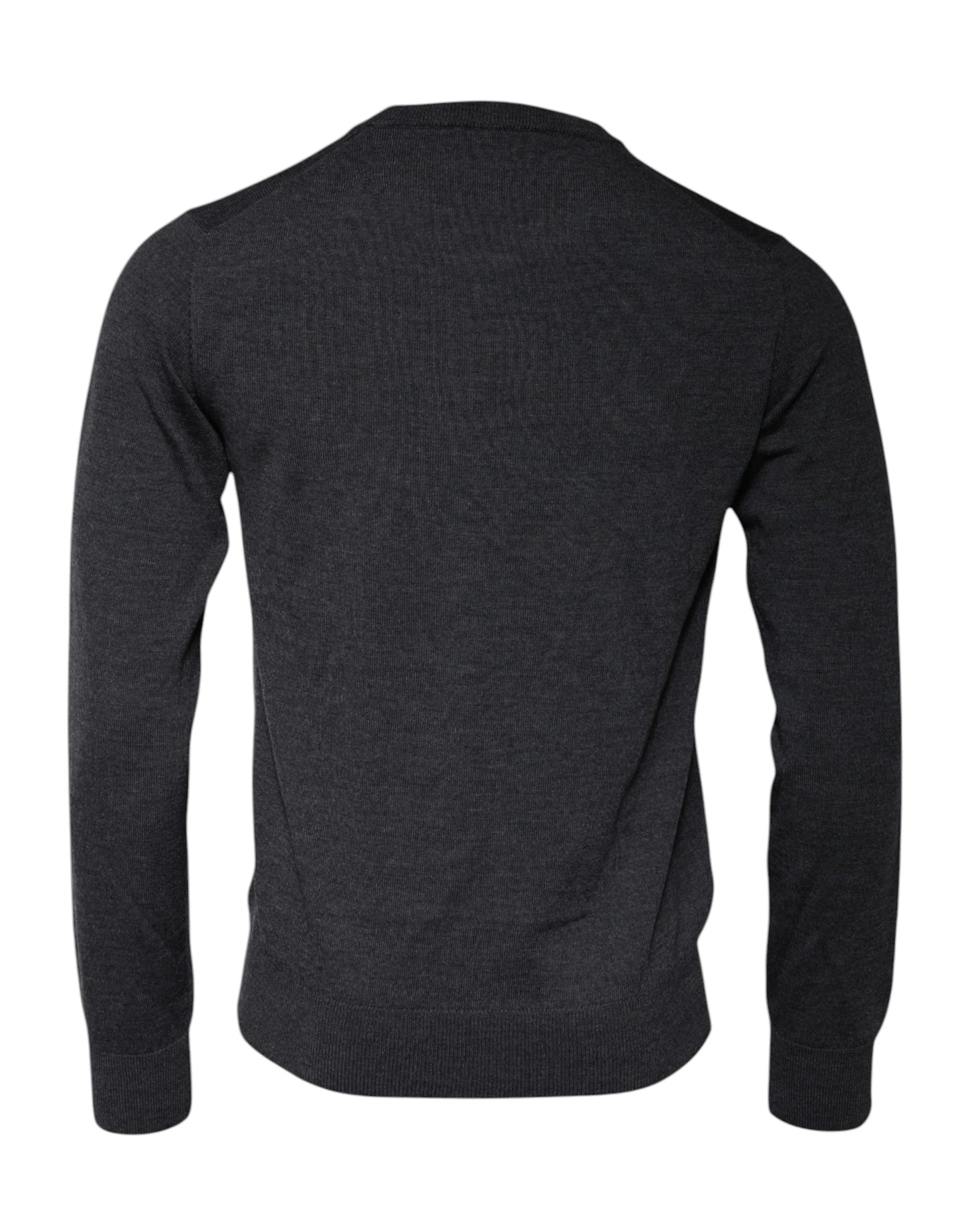 Pull Dolce & Gabbana gris foncé col rond avec logo DG