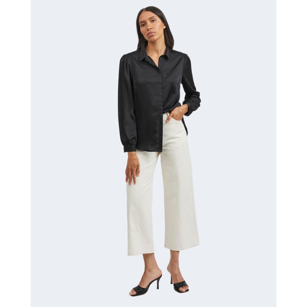 Vila Clothes Black Polyester Blouse