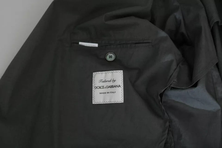 Blazer formal de un solo botón gris de algodón de Dolce & Gabbana