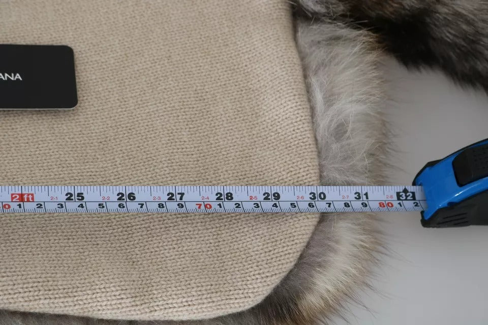 Écharpe-col Dolce & Gabbana en fourrure de renard roux marron