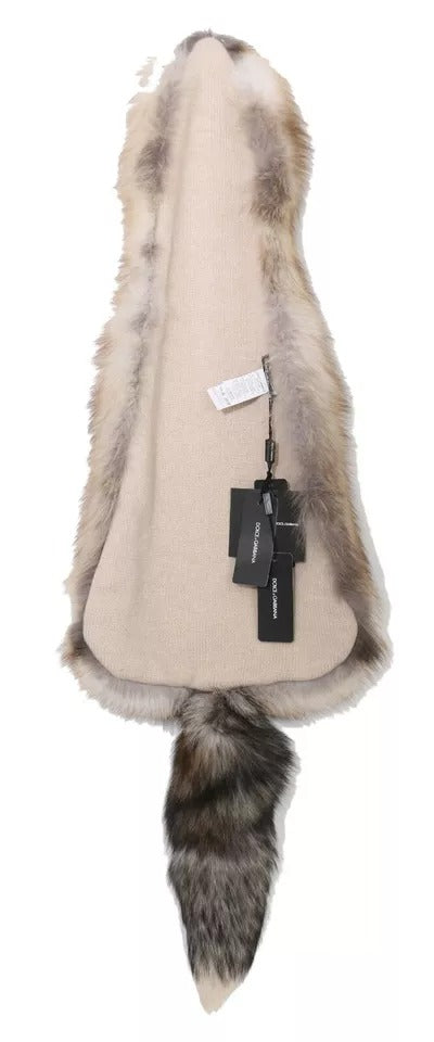 Écharpe-col Dolce & Gabbana en fourrure de renard roux marron