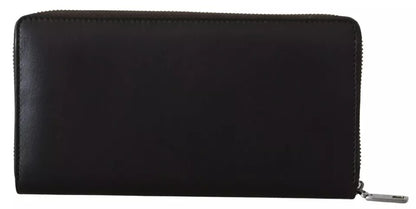 Dolce & Gabbana Cartera continental con cremallera de cuero exótico marrón